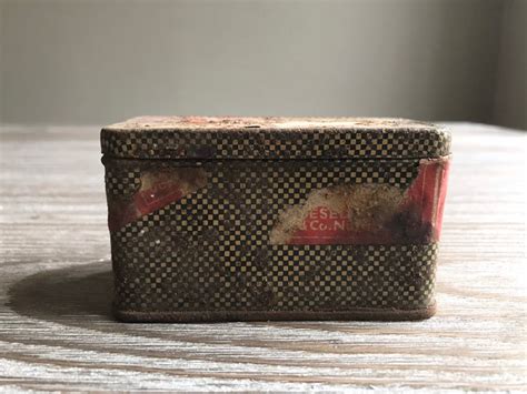 small gift metal box|vintage metal tin box.